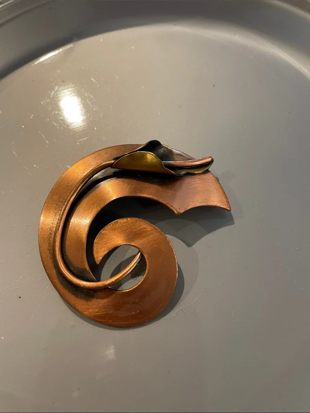 Vintage Copper Swirl Metal Wall Accent - Copper Decorative Wall Art